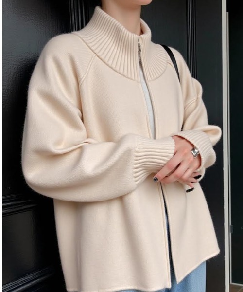 cammie ニット セーター ハイネックジップカーディガン レディース