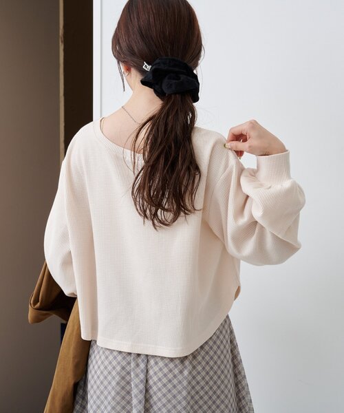 Kastane ベージュ Kastane（カスタネ） tシャツ 「S.Mサイズ展開」ワッフルヘンリープル