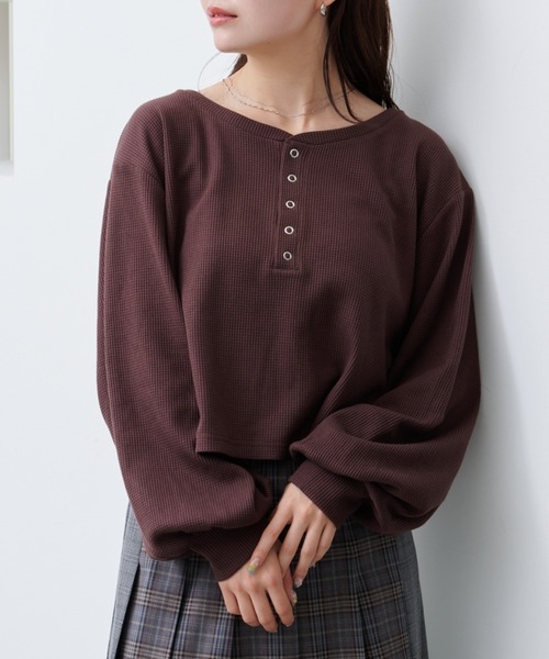 Kastane（カスタネ） tシャツ 「S.Mサイズ展開」ワッフルヘンリープル