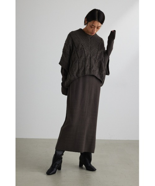 「STYLEMIXER」 コンビワンピース SMALL チャコールグレー レディース_画像3