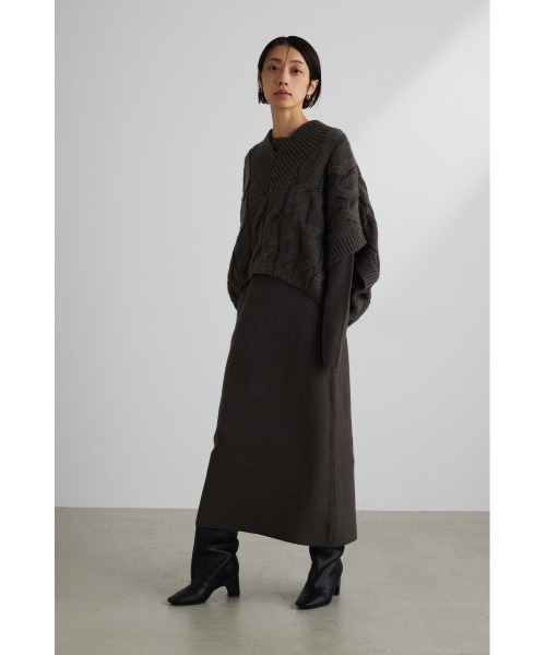 「STYLEMIXER」 コンビワンピース SMALL チャコールグレー レディース_画像7