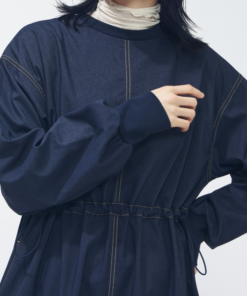 adidas（アディダス） ワンピース デニム ライク ストレッチ ルーズ