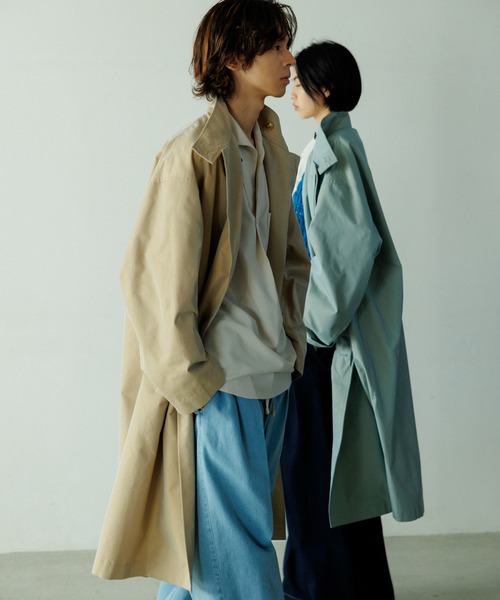 ADAM ET ROPE'（アダムエロペ） ステンカラーコート S サックスブルー