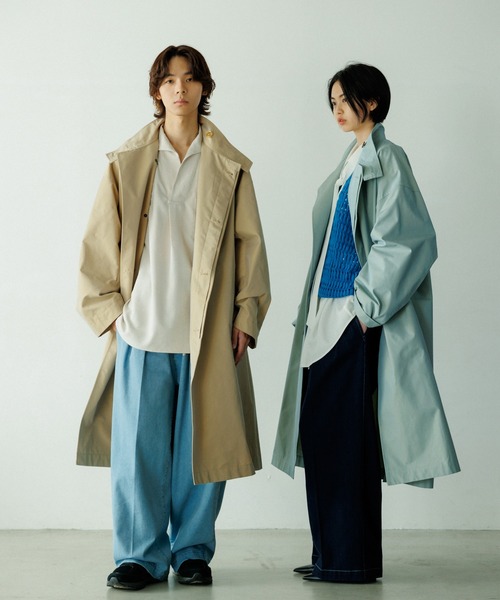 ADAM ET ROPE'（アダムエロペ） ステンカラーコート S サックスブルー