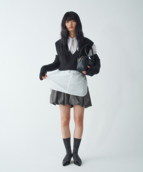 CODE A スカート tweed balloon mini skirt : ZOZOTOWN Yahoo!店