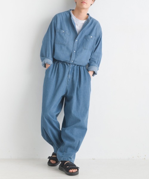 「OMNES」 長袖ブラウス X-LARGE インディゴブルー レディース_画像5