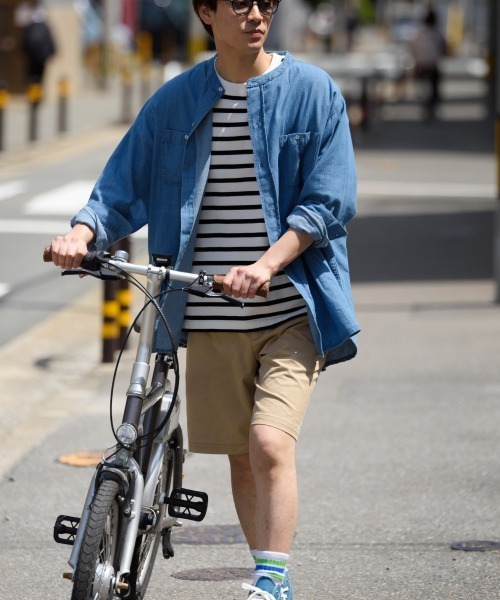 「OMNES」 長袖ブラウス X-LARGE インディゴブルー レディース_画像6