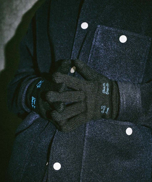 niko and…（ニコアンド） 手袋 ステッチ裏毛ニット編みグローブ メンズ