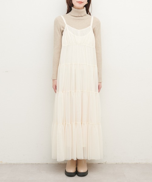 「natural couture」 キャミソールワンピース FREE オフホワイト レディース_画像7