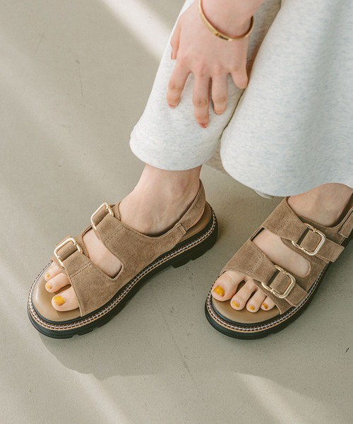 「BAYFLOW」 フラットサンダル MEDIUM ブラウン レディース_画像2
