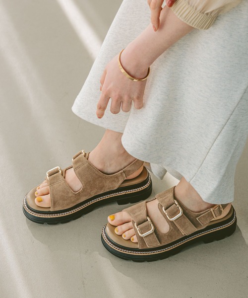 「BAYFLOW」 フラットサンダル MEDIUM ブラウン レディース_画像3
