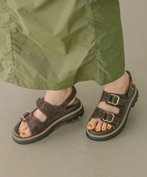 「BAYFLOW」 フラットサンダル MEDIUM ブラウン レディース_画像6