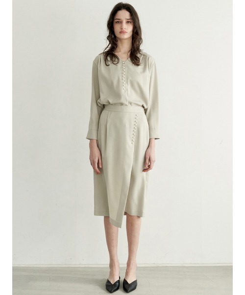 「TONAL」 長袖ブラウス 38 ベージュ レディース_画像7