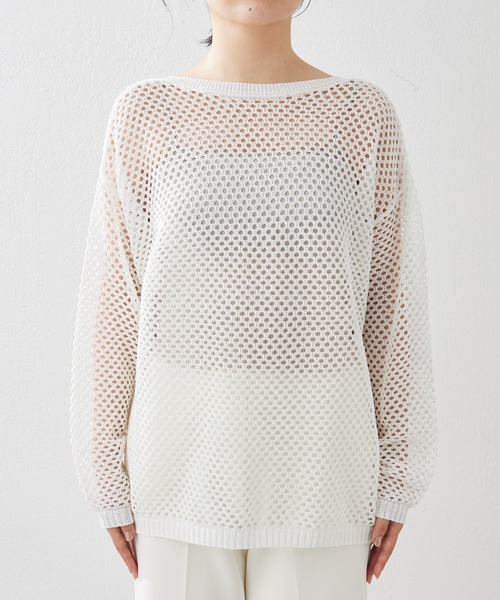 「Whim Gazette」 長袖ニット FREE オフホワイト レディース_画像2