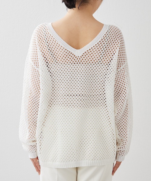 「Whim Gazette」 長袖ニット FREE オフホワイト レディース_画像4