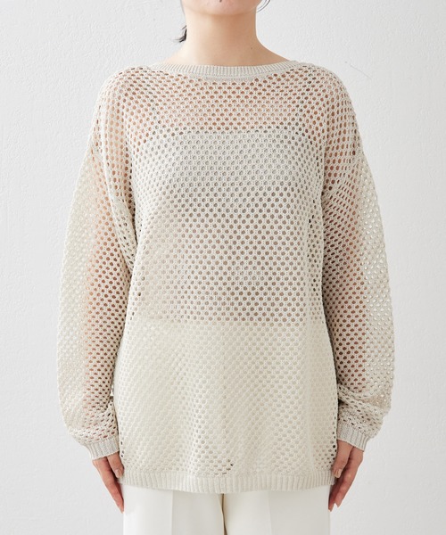 「Whim Gazette」 長袖ニット FREE オフホワイト レディース_画像7