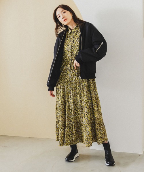 「Andemiu」 中綿ブルゾン FREE ブラック レディースの画像2