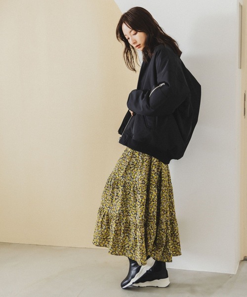 「Andemiu」 中綿ブルゾン FREE ブラック レディースの画像3