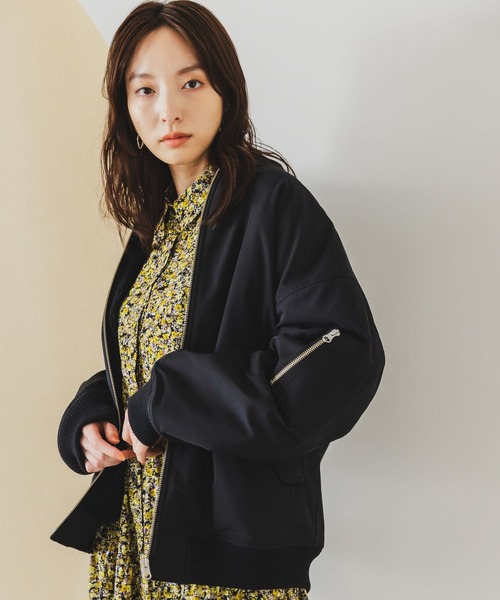 「Andemiu」 中綿ブルゾン FREE ブラック レディースの画像4