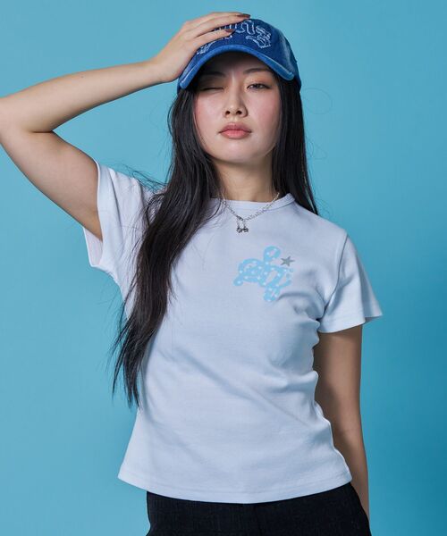 WOMEN SM LOGO POINT SHORT T-SHIRT タグ付き SEQUENZE tシャツ WEB限定 / コンパクトシルエット レディースワン