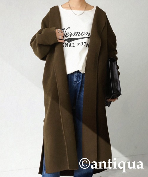 「antiqua」 コート FREE モスグリーン レディース_画像4