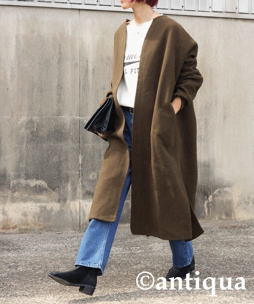「antiqua」 コート FREE モスグリーン レディース_画像7