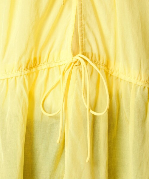 イエナモチーフプリント ギャザーブラウス◆イエロー新品タグ付き Mi Trefle / シアーギャザーブラウス トップス | ブランド古着の買取