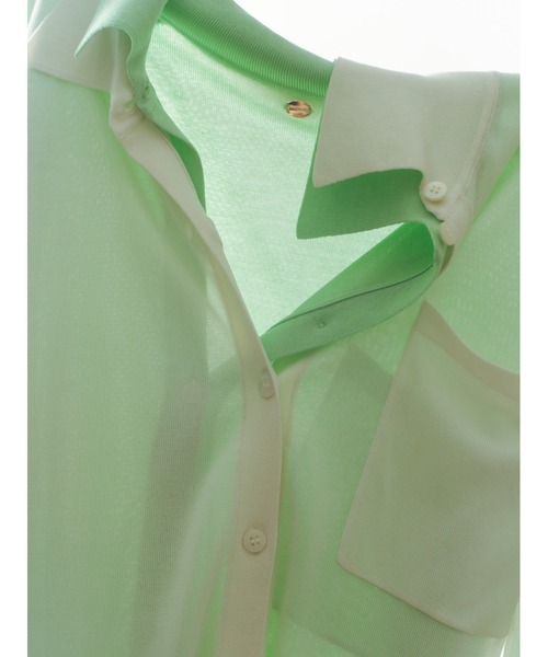 FR2 GOLF ニットシャツ 新品タグ付き GREENWICH POLO CLUB(TM)布帛ドッキングポロニットプルオーバー/Green