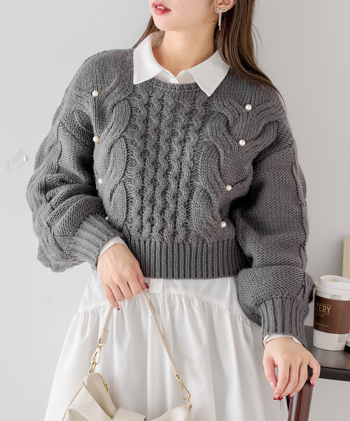 「Chico」 長袖ニット FREE アイボリー レディース_画像3