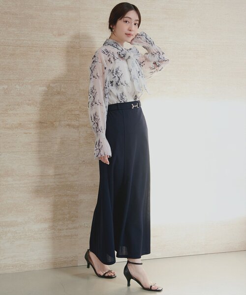 natural couture ブラウス シャツ シアーボウタイブラウス レディース
