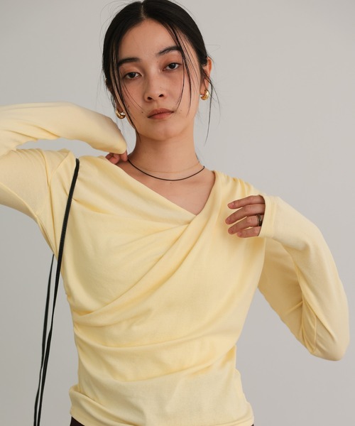 tシャツ アシンメトリードレープトップス レディース : ZOZOTOWN Yahoo