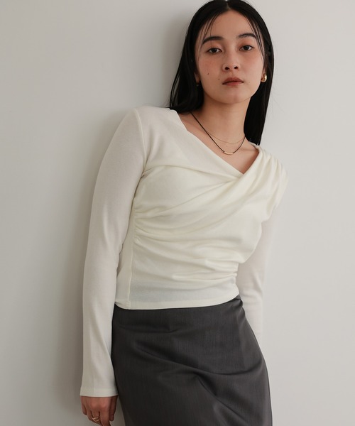 tシャツ アシンメトリードレープトップス レディース : ZOZOTOWN Yahoo