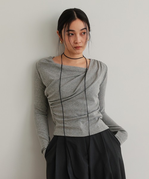 tシャツ アシンメトリードレープトップス レディース : ZOZOTOWN Yahoo