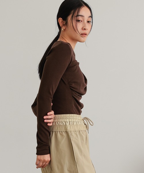 tシャツ アシンメトリードレープトップス レディース : ZOZOTOWN Yahoo