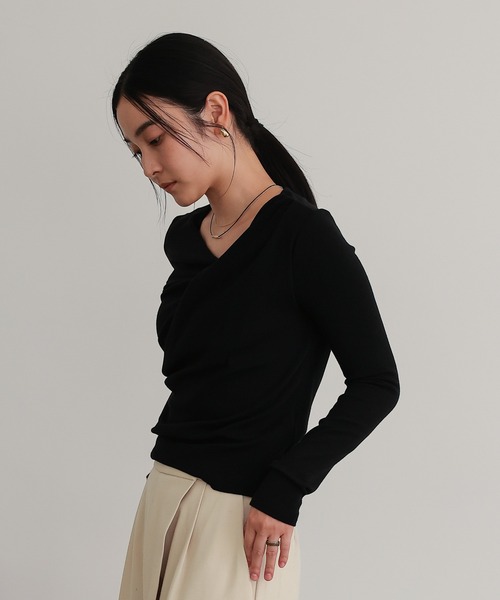 tシャツ アシンメトリードレープトップス レディース : ZOZOTOWN Yahoo
