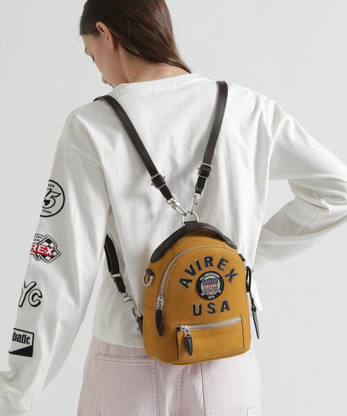 デイバック リュック 「直営店限定」LX VARSITY LEATHER MINI BACK PACK レディースの画像