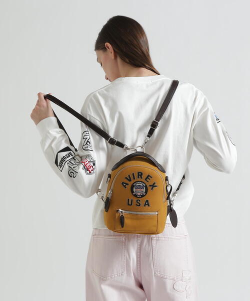 デイバック リュック 「直営店限定」LX VARSITY LEATHER MINI BACK PACK レディースの画像