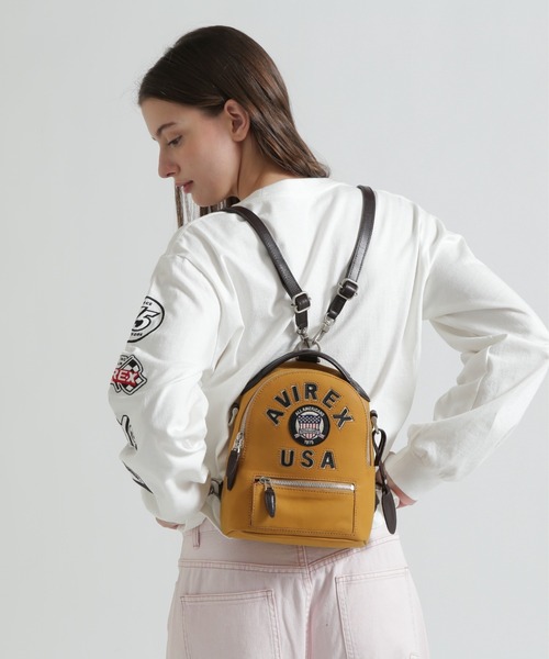 デイバック リュック 「直営店限定」LX VARSITY LEATHER MINI BACK PACK レディースの画像
