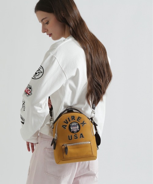 デイバック リュック 「直営店限定」LX VARSITY LEATHER MINI BACK PACK レディースの画像