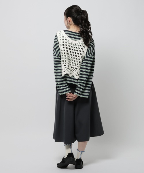 新品☆定価24000円☆Black & White☆ レディース ベスト LL niko and…（ニコアンド） ベスト ジレ かぎ針風ベスト レディース