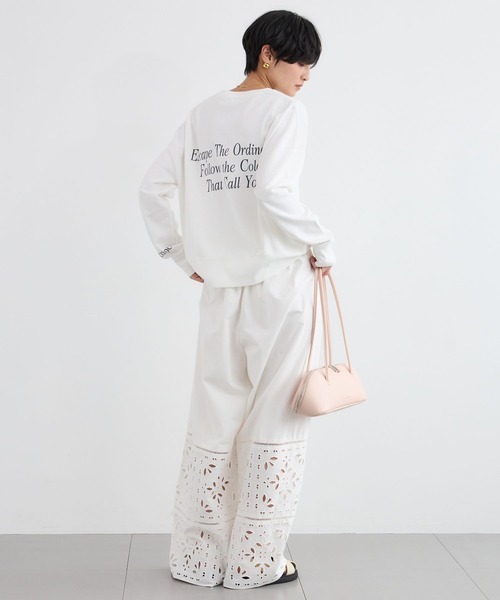ワイドパンツ パンツ BARNYARDSTORM / エンブロイダリーパンツ / ハンドウォッシャブル「セットアップ対応」 レディースの画像