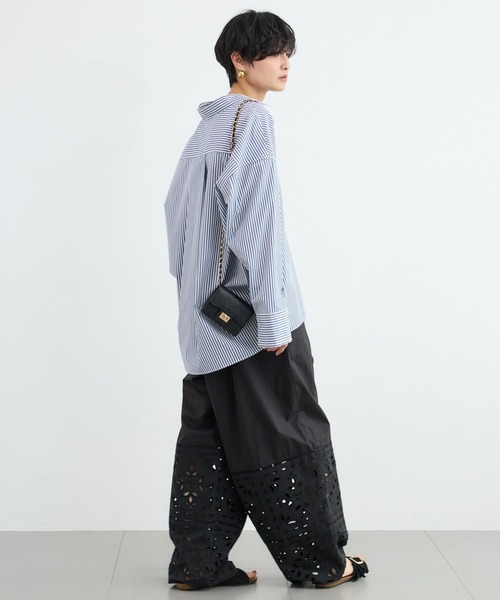 ワイドパンツ パンツ BARNYARDSTORM / エンブロイダリーパンツ / ハンドウォッシャブル「セットアップ対応」 レディースの画像