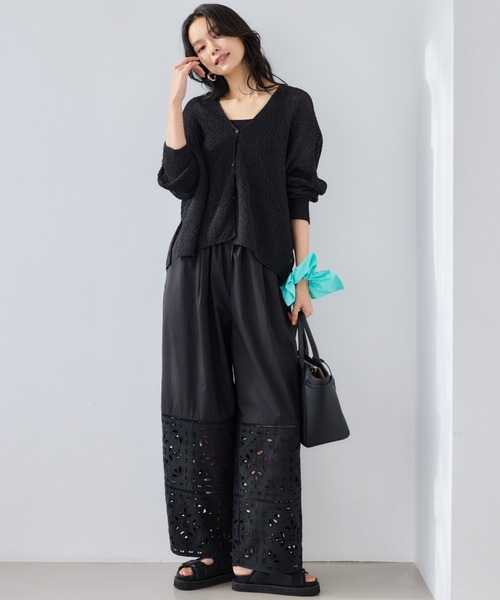 ワイドパンツ パンツ BARNYARDSTORM / エンブロイダリーパンツ / ハンドウォッシャブル「セットアップ対応」 レディースの画像