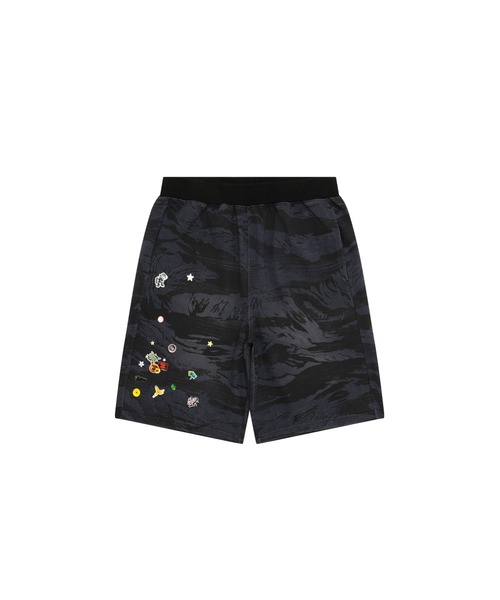BAPE ベイプ　マイロ　サルエルハーフパンツ　スウェットパンツ　ボトムス　黒 AAPE BY A BATHING APE（エーエイプバイアベイシングエイプ