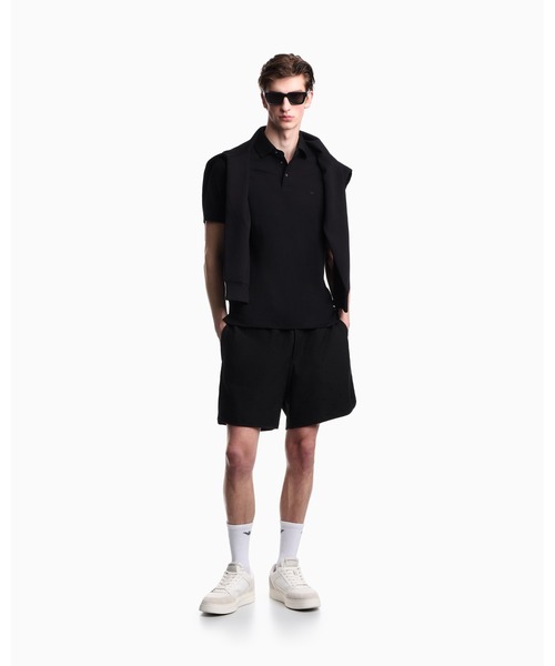 パンツ 「エンポリオ アルマーニ」ショートパンツ ジャカードジャージー オールオーバー マイクロイーグル メンズの画像