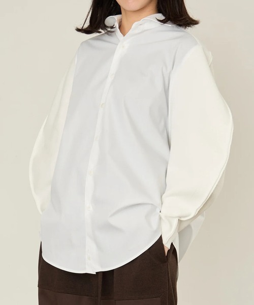 シャツ 「i'm here」KNIT SLEEVE : DOCKING SHIRTS メンズの画像