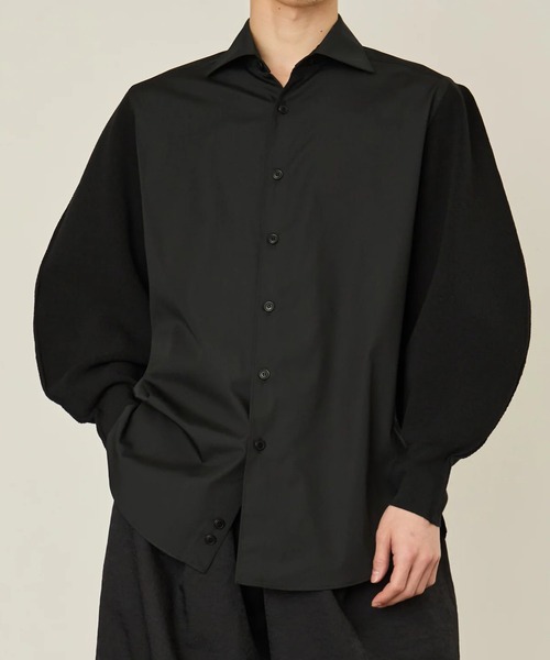シャツ 「i'm here」KNIT SLEEVE : DOCKING SHIRTS メンズの画像