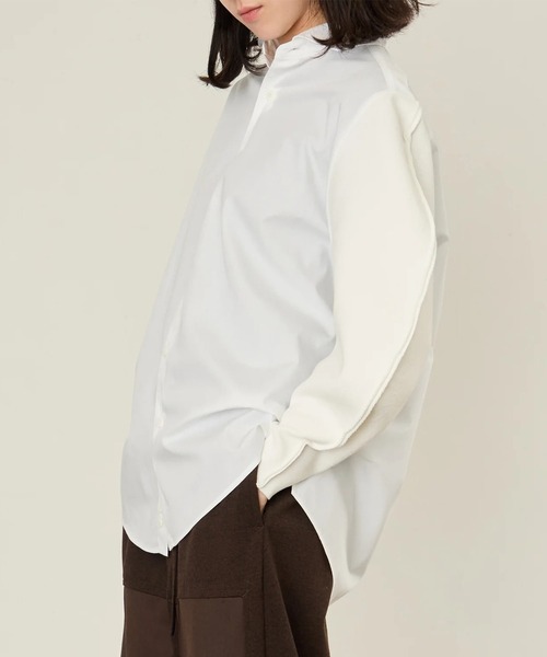 シャツ 「i'm here」KNIT SLEEVE : DOCKING SHIRTS メンズの画像