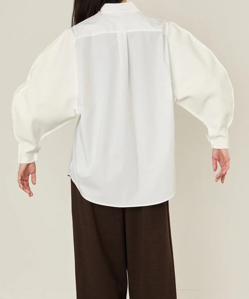 シャツ 「i'm here」KNIT SLEEVE : DOCKING SHIRTS メンズの画像