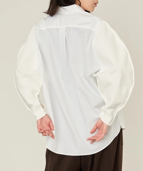 シャツ 「i'm here」KNIT SLEEVE : DOCKING SHIRTS メンズの画像